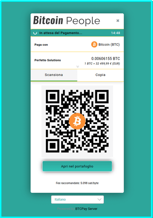 QR Code pagamento bitcoin